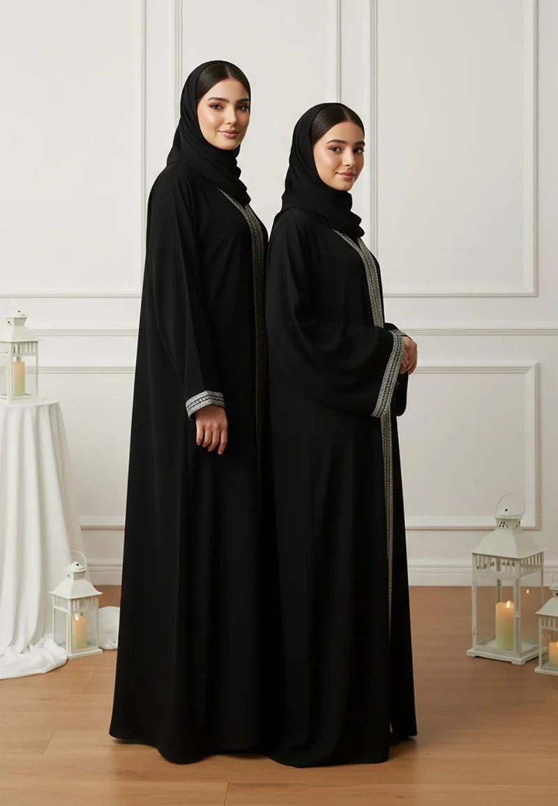 NUKHBAA  The Hadiya Mother & Daughter Abaya: Earthy Harmony-AJ123AMD  (Dresses are sold individually. To create a matching mom and daughter set, please purchase two items in different sizes) for Women | Best Price UAE
